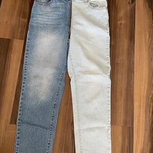 Two-Tone Denim Jeans